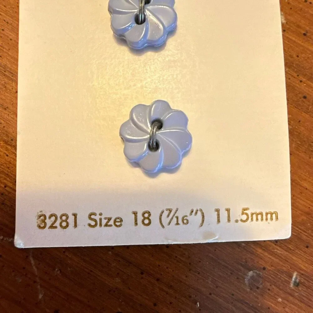 Vintage Streamline Lt Blue Floral Buttons | Made in Italy | Size 18 7/16” | 9 Bu